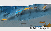 Political 3D Map of Islas de Bahia, darken