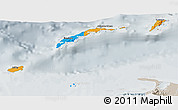 Political 3D Map of Islas de Bahia, lighten, semi-desaturated