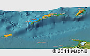 Political 3D Map of Islas de Bahia, satellite outside