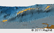 Political Shades 3D Map of Islas de Bahia, darken