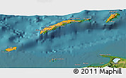 Political Shades 3D Map of Islas de Bahia, satellite outside