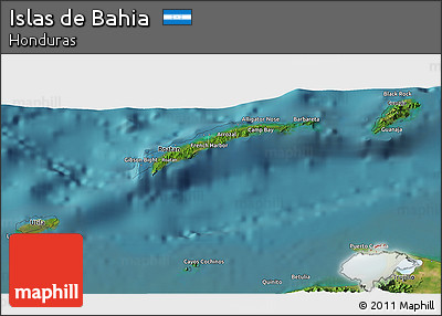 Satellite 3D Map of Islas De Bahia