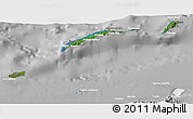 Satellite 3D Map of Islas de Bahia, lighten, desaturated