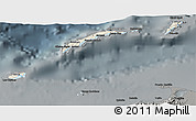 Shaded Relief 3D Map of Islas de Bahia, darken, semi-desaturated