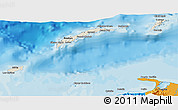 Shaded Relief 3D Map of Islas de Bahia, political outside