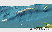 Shaded Relief 3D Map of Islas de Bahia, satellite outside