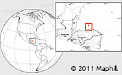 Blank Location Map of Guanaja