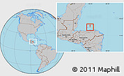 Gray Location Map of Guanaja