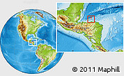 Physical Location Map of Guanaja, within the entire country