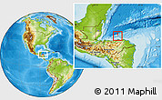 Physical Location Map of Guanaja, highlighted parent region