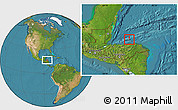 Satellite Location Map of Guanaja