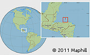 Savanna Style Location Map of Guanaja