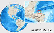 Shaded Relief Location Map of Guanaja