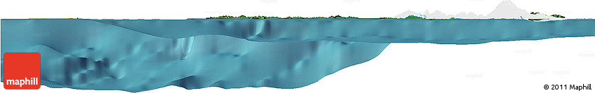 Satellite Horizon Map of Islas De Bahia, single color outside