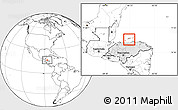 Blank Location Map of Islas de Bahia, highlighted country