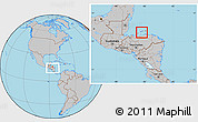Gray Location Map of Islas de Bahia, within the entire country