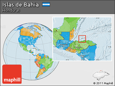 Political Location Map of Islas De Bahia