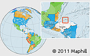 Political Location Map of Islas de Bahia, highlighted country