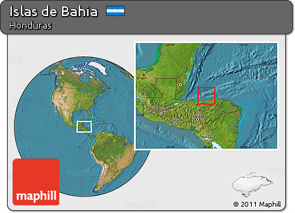 Satellite Location Map of Islas De Bahia