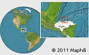 Satellite Location Map of Islas de Bahia, highlighted country