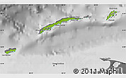 Physical Map of Islas de Bahia, desaturated