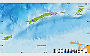 Physical Map of Islas de Bahia, political outside