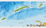 Physical Map of Islas de Bahia, political shades outside