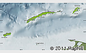 Physical Map of Islas de Bahia, semi-desaturated