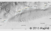 Shaded Relief Map of Islas de Bahia, desaturated