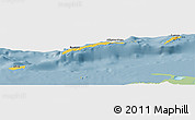 Savanna Style Panoramic Map of Islas de Bahia, single color outside