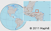 Gray Location Map of Roatan