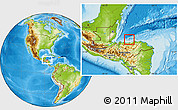 Physical Location Map of Roatan