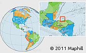 Political Location Map of Roatan