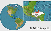 Satellite Location Map of Utila, highlighted country