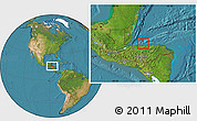 Satellite Location Map of Utila