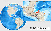 Shaded Relief Location Map of Utila