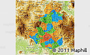 Political 3D Map of Lempira, physical outside