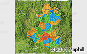 Political 3D Map of Lempira, satellite outside