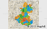 Political 3D Map of Lempira, shaded relief outside