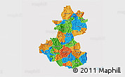 Political 3D Map of Lempira, single color outside