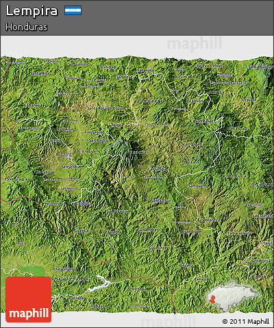 Satellite 3D Map of Lempira