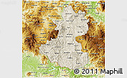 Shaded Relief 3D Map of Lempira, physical outside