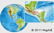 Physical Location Map of Candelaria, highlighted country, highlighted parent region, within the entire country