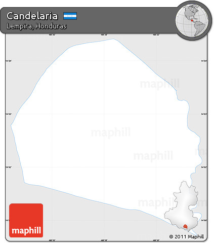 Silver Style Simple Map of Candelaria, single color outside
