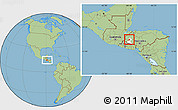 Savanna Style Location Map of Gracias, highlighted parent region