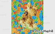 Physical Map of Lempira, political outside