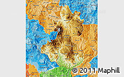 Physical Map of Lempira, political shades outside