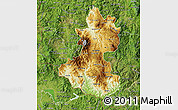 Physical Map of Lempira, satellite outside