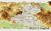 Shaded Relief Panoramic Map of Lempira, physical outside