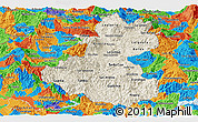 Shaded Relief Panoramic Map of Lempira, political outside